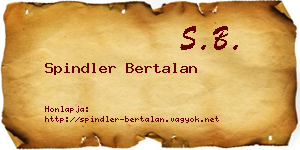 Spindler Bertalan névjegykártya